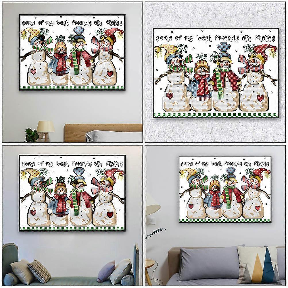 Cross Stitch Kits Snowman Pattern Cross Stitch Kit Suitable for Embroidery 1Set