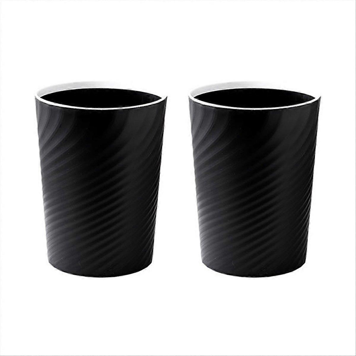 Plastic Small Trash Can Wastebasket, Garbage Container Basket(black)