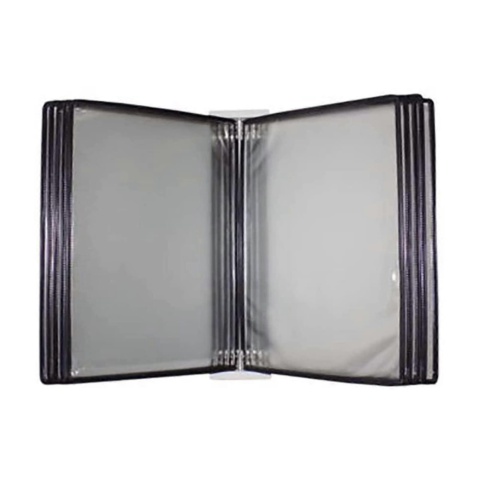 Wall Mount Display Rack with 10 DoubleSided Panels, Desktop Reference Organizer for Documents, Black