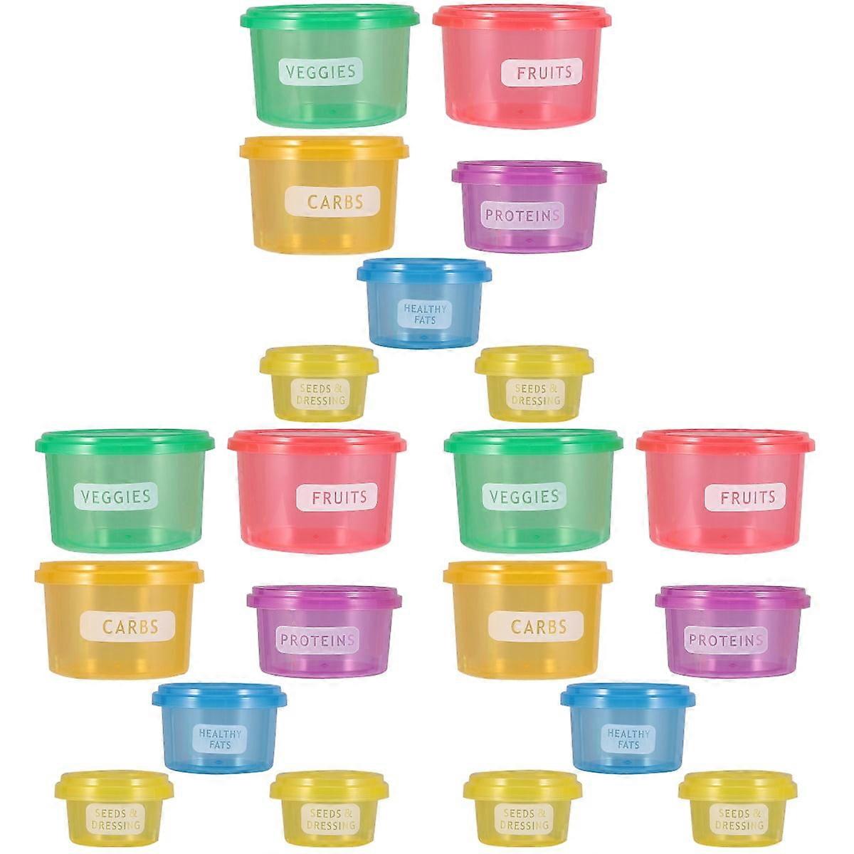 Supvox Diet Portion Control Boxes Assorted Colors Practical and Lightweight for Easy Carry 3Sets