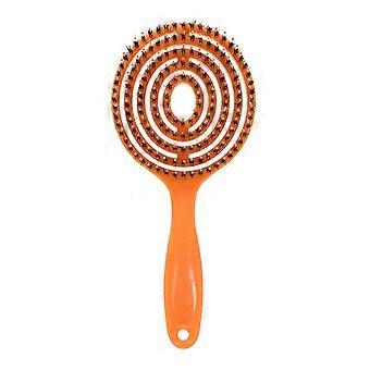 Boar Bristle Detangling Hair Brush Women Scalp Massage Comb Hollow Out Wet Curly Hair Comb Barber Hairdressing Styling Tools
