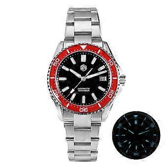 San Martin Sapphire Bezel Enamel DialNH35 Men Watch Sports 3H Date 20Bar Waterproof BGW-X1 / Orange Luminous Wristwatch SN0129D