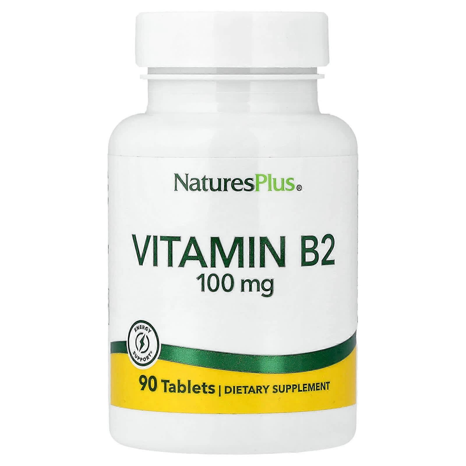 Nature's Plus, B-2-vitamiini, 100 mg, 90 tablettia