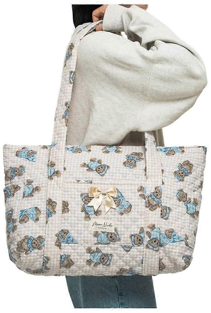 Moon Nude Cuddles Tote Bag - Brown/Blue