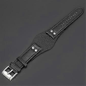 Compatible for Fossil CH2564 CH2565 22mm Genuine Leather Watch Band with Steel Buckle