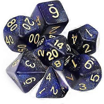 7pcs (Blue Black) Polyhedral Dice D20 D12 D10 D8 D6 D4 16mm Acrylic Dice Set for Dungeons and Dragons DND Dice RPG MTG Table Games Double Color