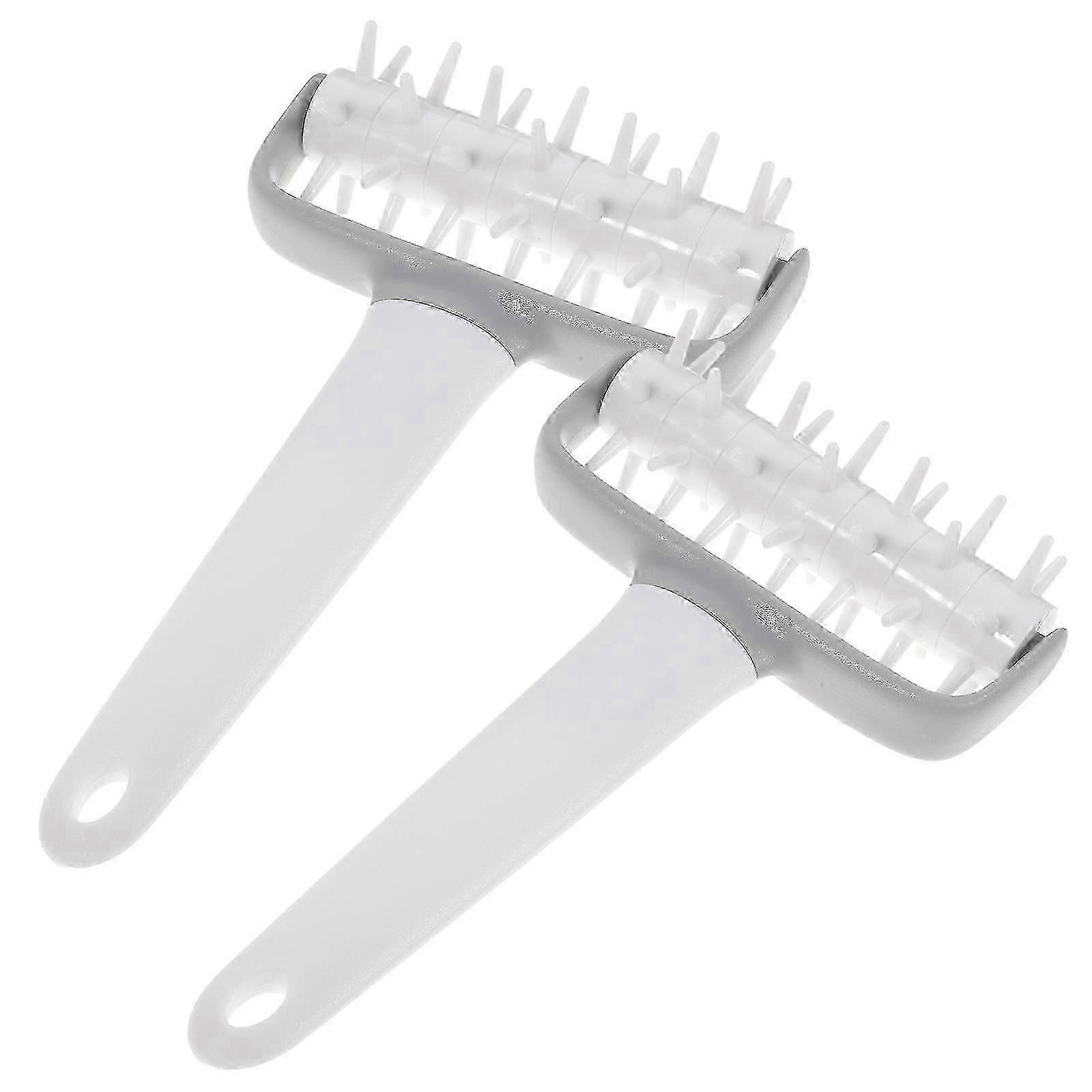 Pizza Dough Roller Dough Docker for Baking 2Pcs White Tool