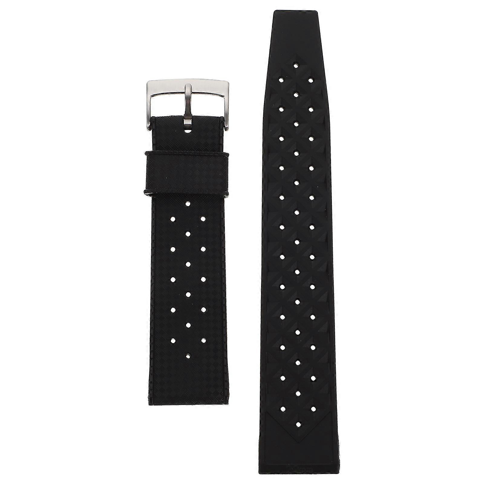 Silicone Watch Band Watch Work Black Durable Replaceable One-Pcs