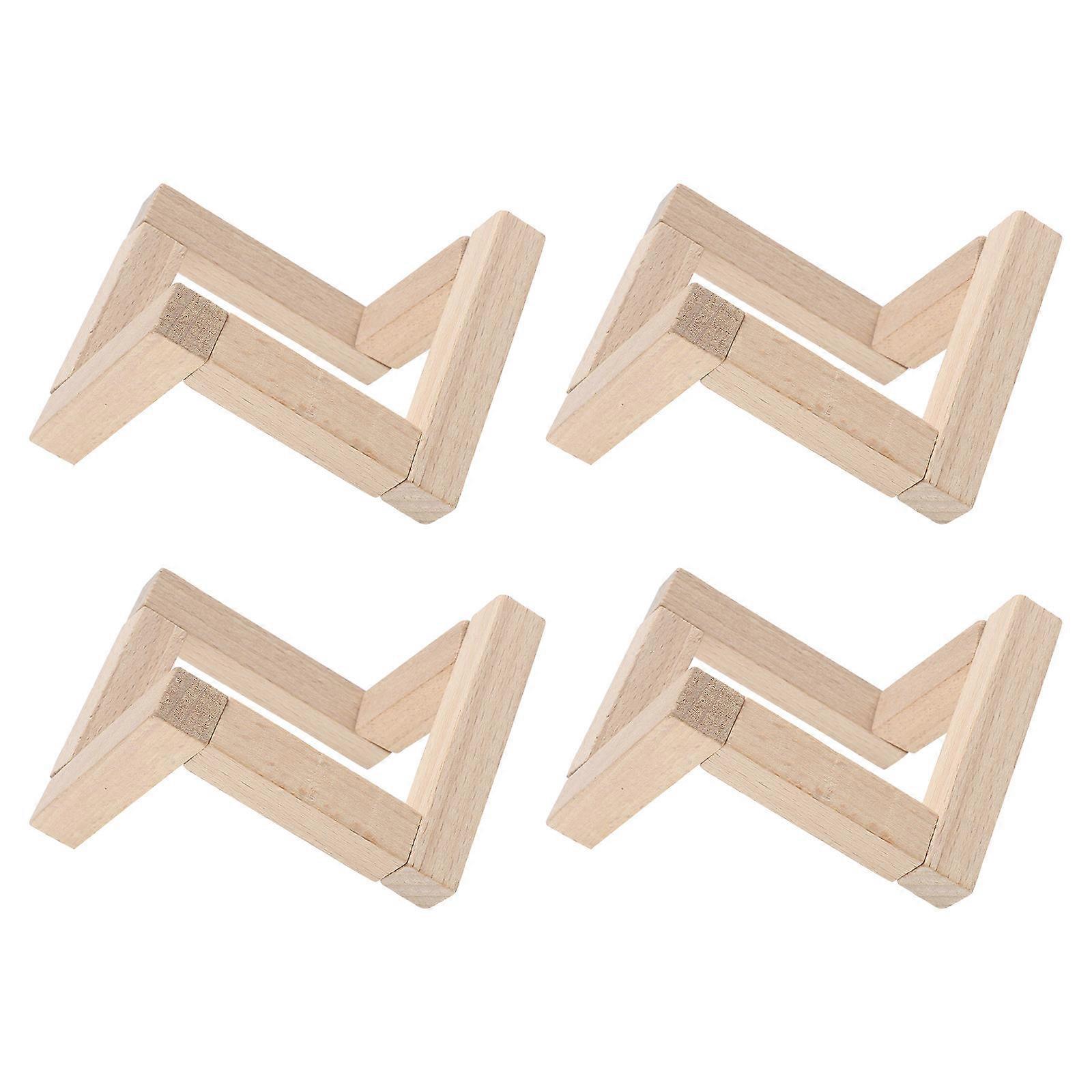 Moon Lamp Bracket for Home with 4Pcs Solid Wood Durable Base Light Brown
