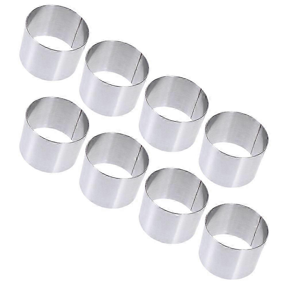 Silver Stainless Steel Cake Ring for Baking 8Pcs Cookie Mold Set