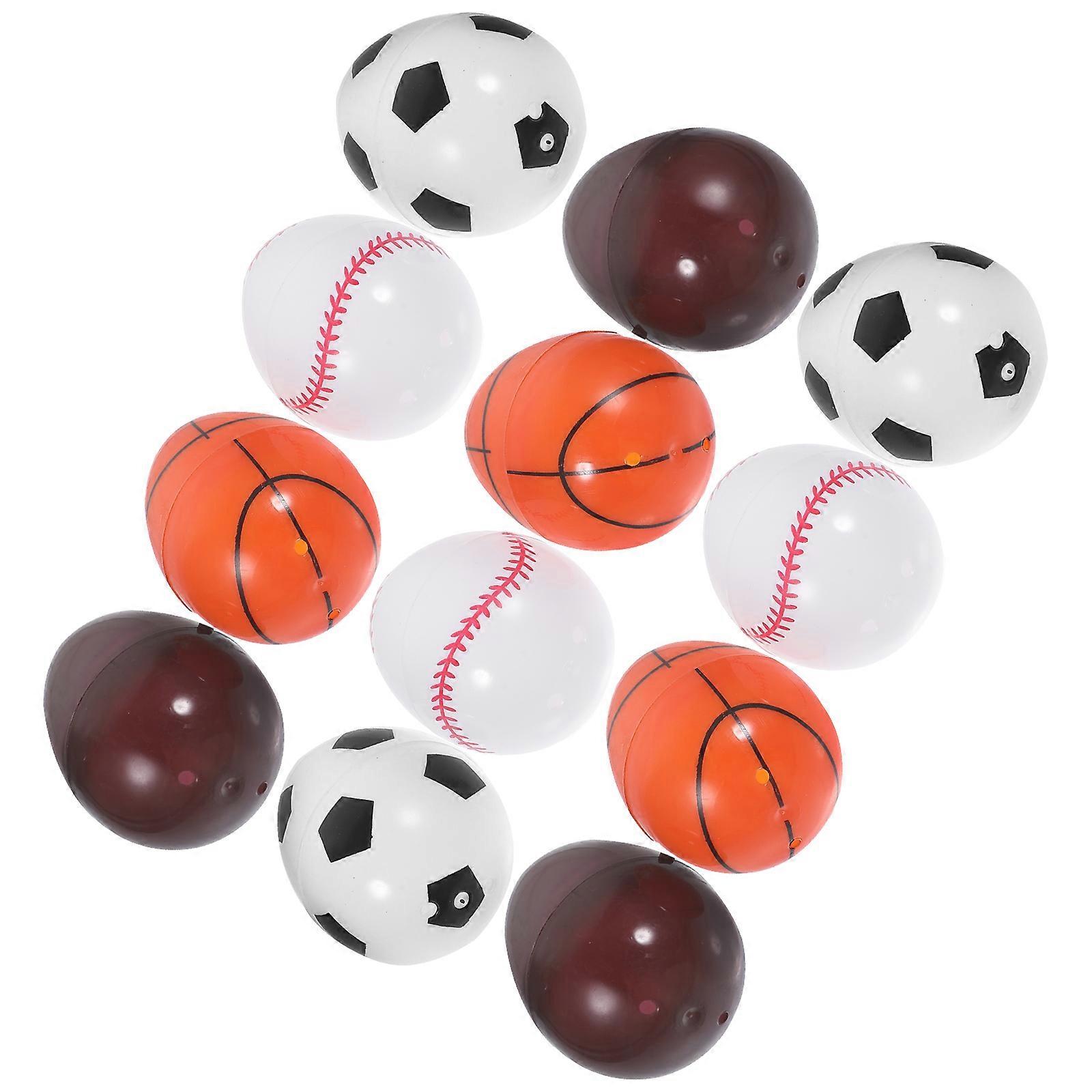 12pcs Easter Eggs Fillable Easter Egg Easter Baskets Stuffers Empty Sports Themed Plastic Easter Eggs