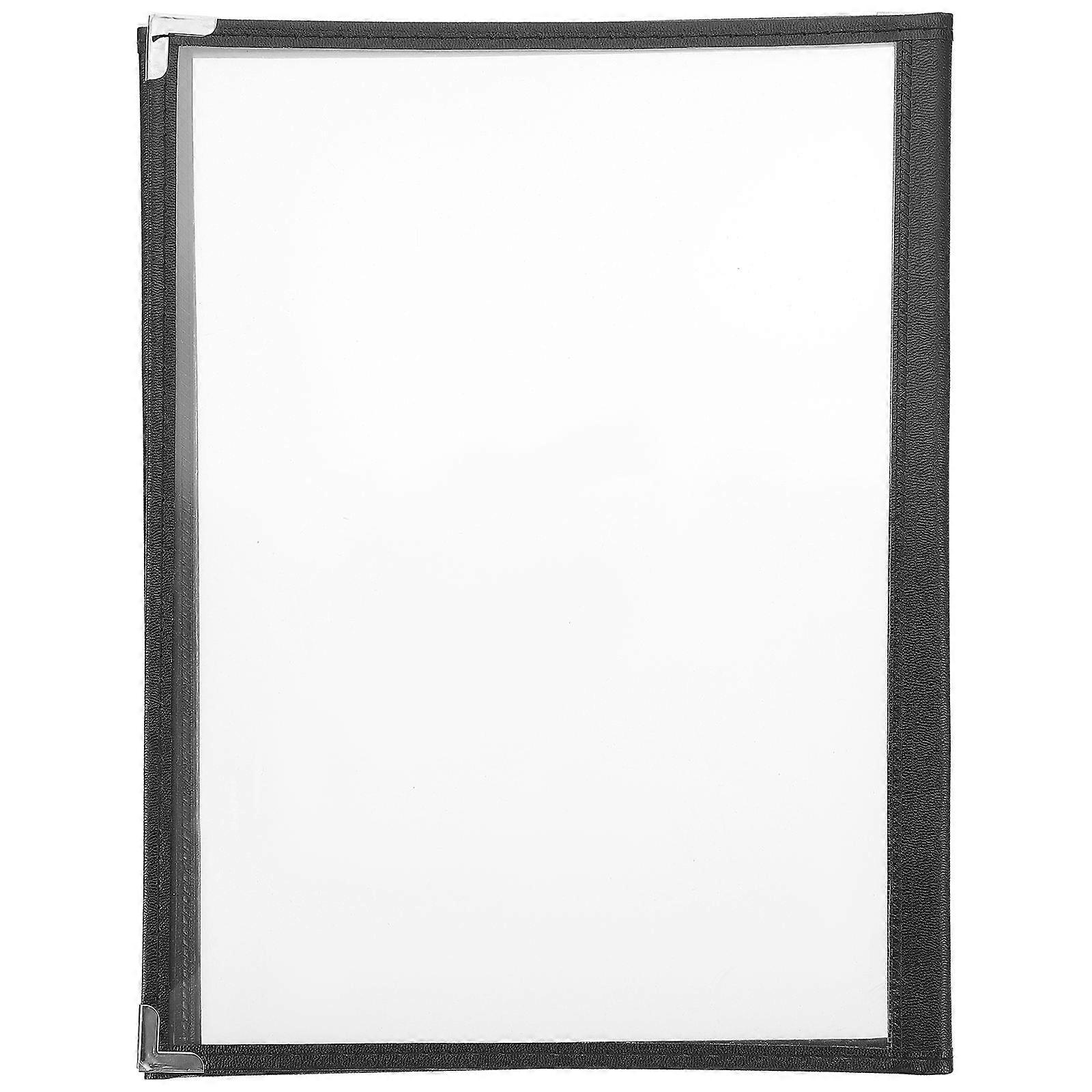 1Pc Transparent Menu Cover PVC Binder Cover Durable Looseleaf Menu Folder