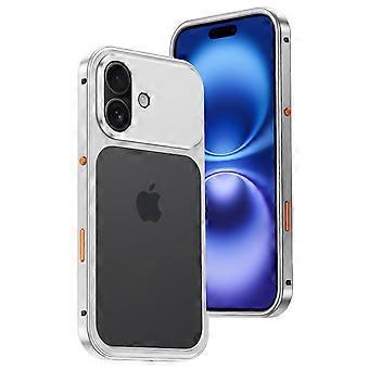 For iPhone 17 Metal Frame Case Magnetic Snap On Frame PC Hollow Back Heat Dissipation Shockproof Cov