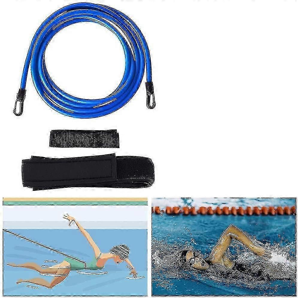 Justerbar simrem för pool, 4m elastiskt rep, simmotstånd, simning