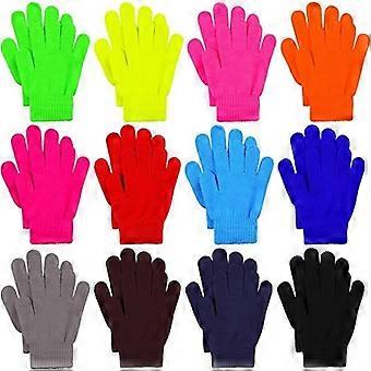 12 Paar Kids's Winter Magic Gloves Kinder Stretchy Warm Magic Gloves Jungen oder Mädchen Strickhandschuhe