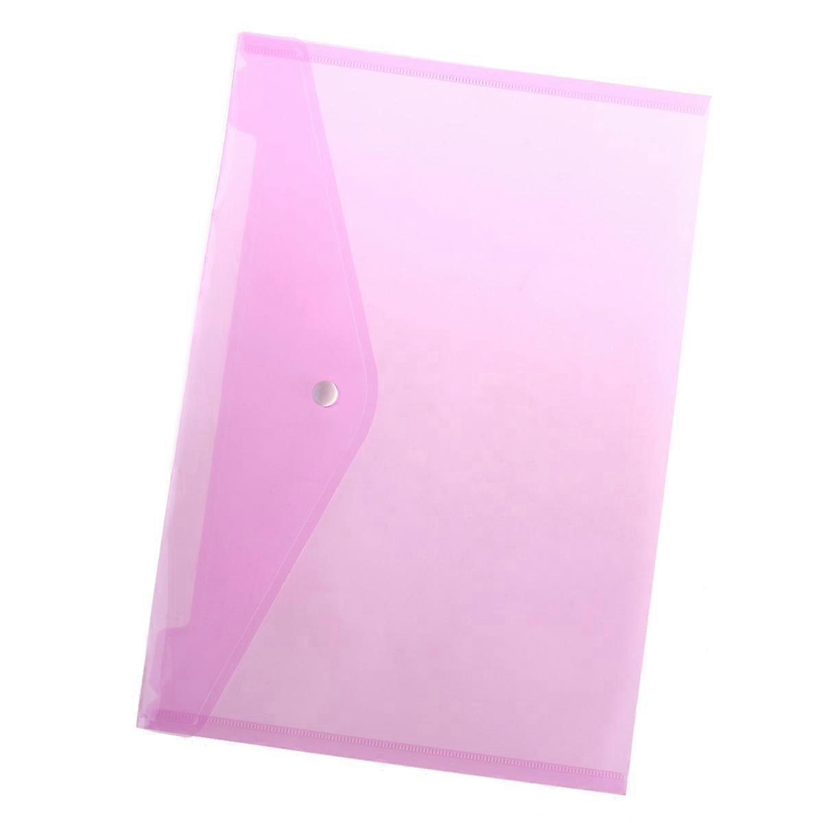 Clear Document Folder A4 Polypropylene Snap Button 20Pcs Assorted