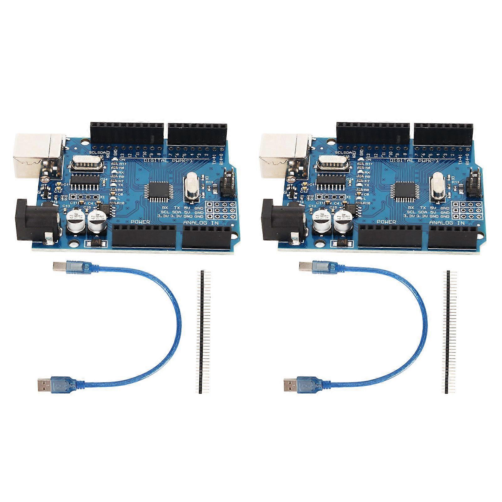 Development Board Microcontroller Development Module Kit with USB Cable for R3 2pcs