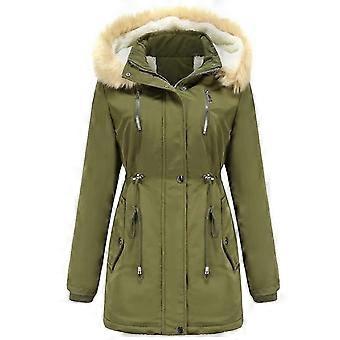 Warmer Damen-Winterparka mit Kapuze aus Kunstpelz, Fleecefutter, dicker Sherpa-Daunenjacke, wasserabweisend, winddicht, Größen S-3XL, 5 Farben! ZZ