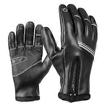 Weihnachtsblau 1 Paar Unisex-Fahrradhandschuhe mit Reißverschluss