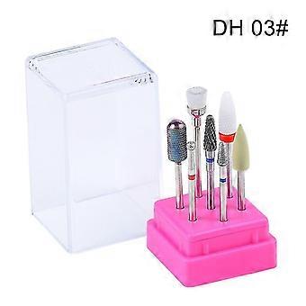 Combined Milling Cutters Set For Manicure , Ceramic Nail Drill Bits Kit Electric Removing Gel Polishing ToolsDH03