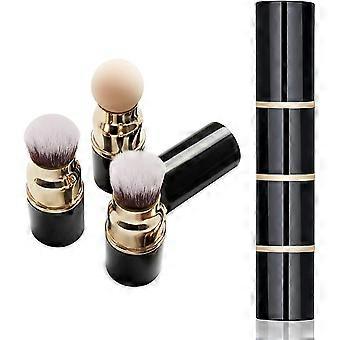 3 In 1 Makeup Brushes, Including Foundation Brush Loose Powder Brush Sponge Egg, Foundation Brush For Liquid Makeup, Professional Powder Brush Small T