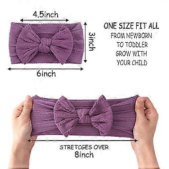 8PCS Baby Nylon Headbands Hair Bows Elastics Handmade Hair Accessories for Baby Girls Babies Newborn Infant Toddler 0-3 0-6 6-12 Months