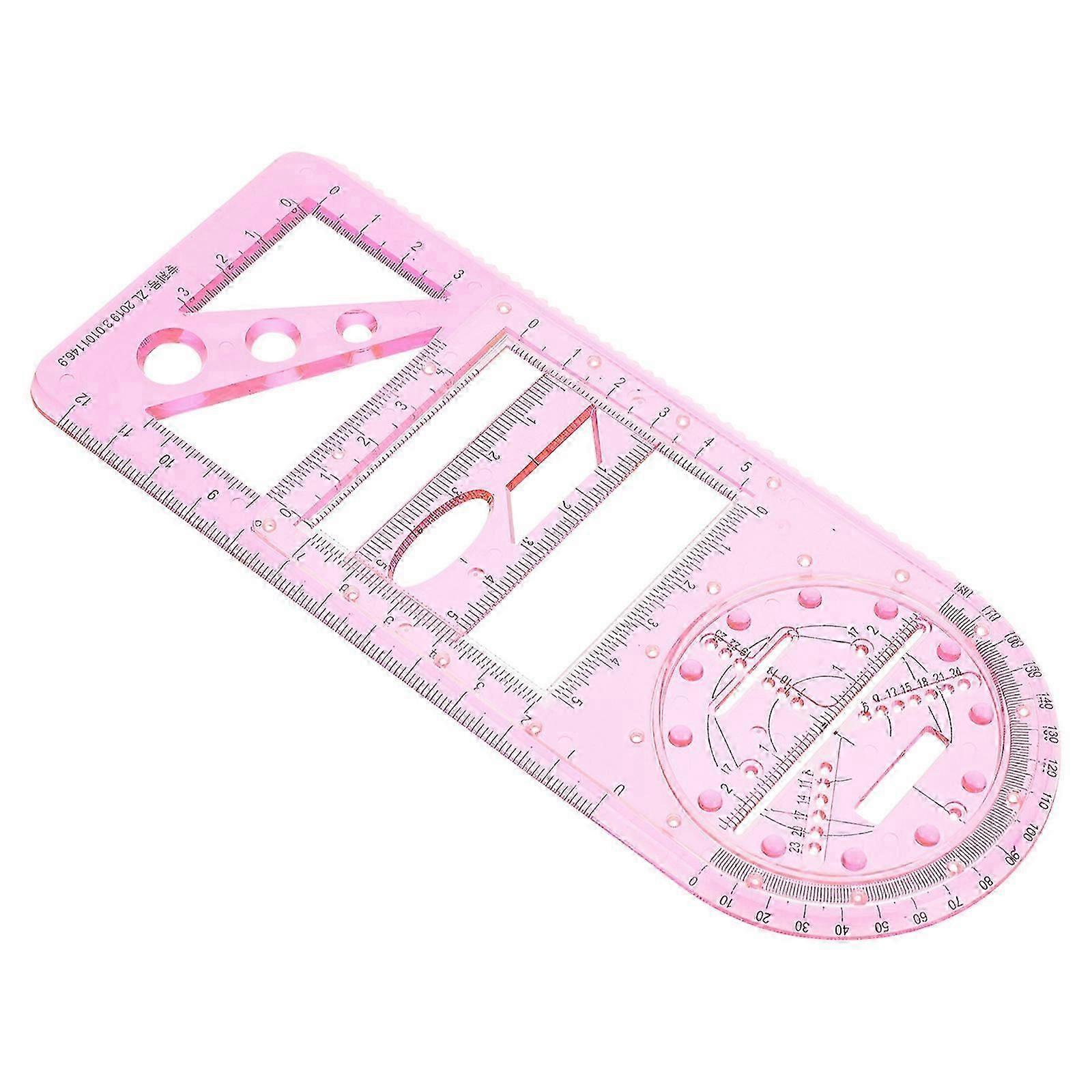 Multifunctional Geometric Drawing Template Plastic Ruler for Examination Use