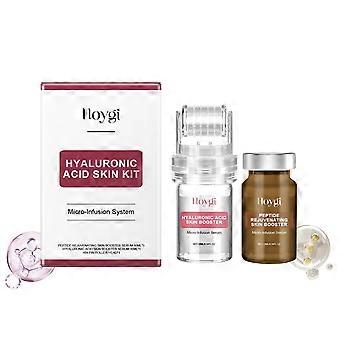 Microneedle Face Roller Set with Peptide Lifting Serum & Moisturizing Soothing Essence, 64-Needle Dermaroller Kit