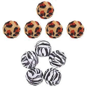 Interactive Leopard Print Cat Balls for Indoor Play 10Pcs Kitten Toys