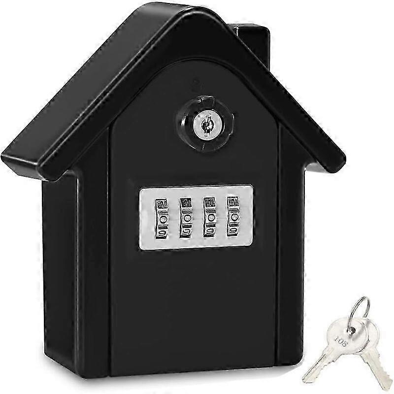 Wall Mounted Key Safe Box, Large Key Safe Box, Key Box with Digital Code & Emergency Keys (Black)