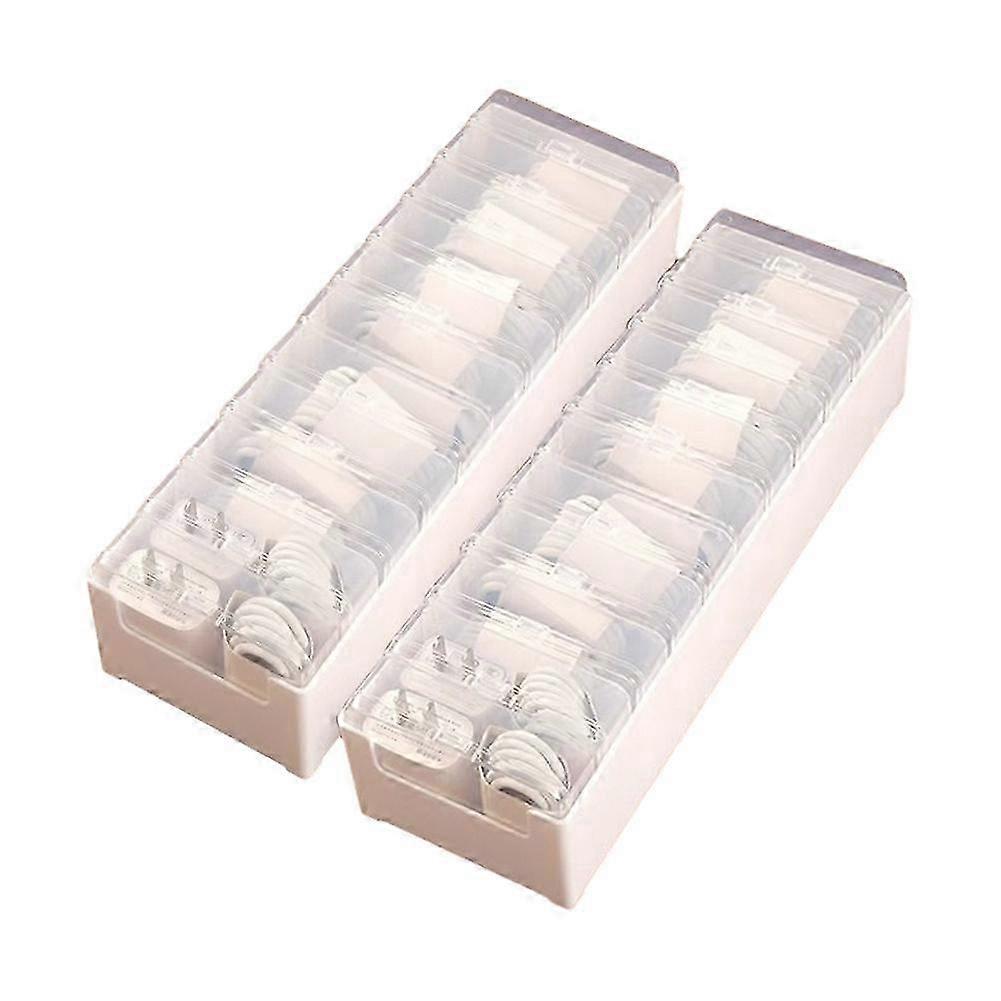 Transparent Plastic Cable Storage Box for Data Line and Headset Organization