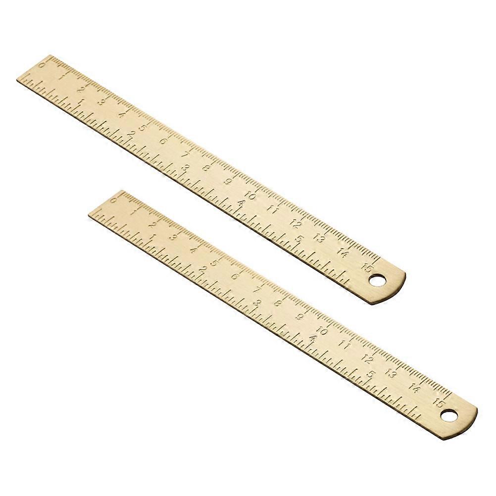 Household Brass Rulers Multi-Function 2Pcs Vintage Bookmark for Study