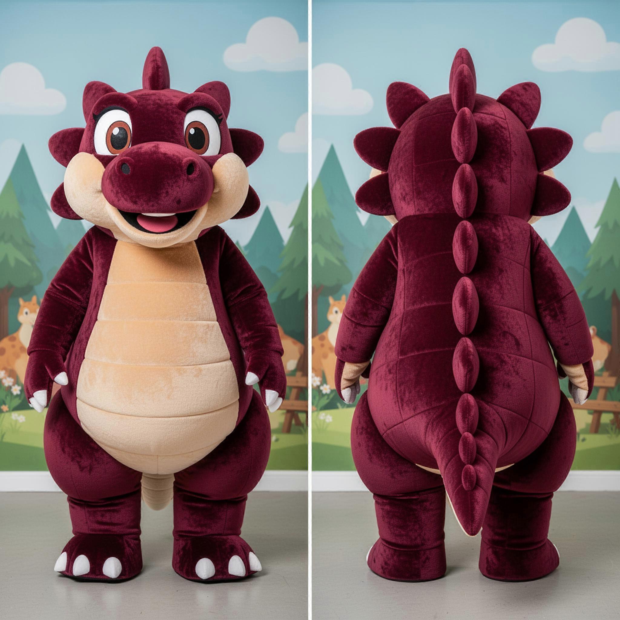 MASTICOT Maroon Broad Plated Stegosaurus Mascot