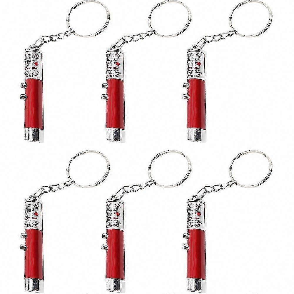 6pcs Mini Laser Pointer Cat Toy with Keychain Flashlight Funny Kitten Toy