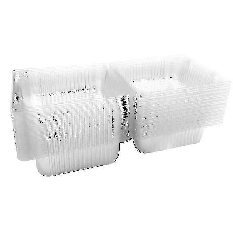 100pcs Single Individual Cake Boxes Dessert Containers Cheesecake Boxes Stackable Square Boxes Clea
