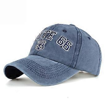 Route 66 Embroidery Denim Baseball Cap Peaked Cap Sun Hat