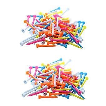 200 Pcs Golf Tees 54 mm Plastic Mixed Color