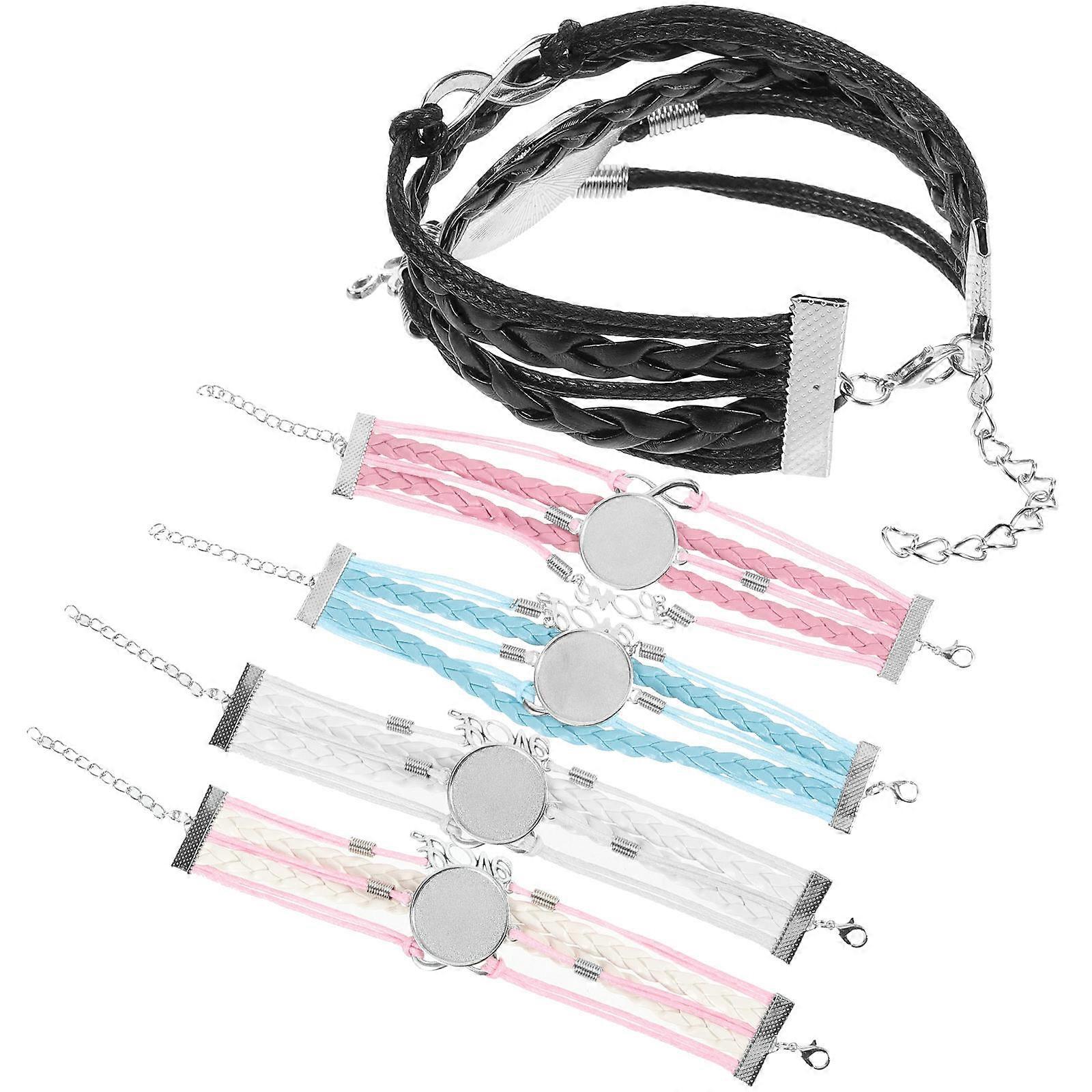 Sublimation Adjustable Bezel Bracelets Blanks for Decoration 5Pcs