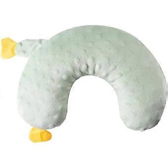 Gray Faux Mink U-Shaped Travel Neck Pillow for Small Dogs and Cats