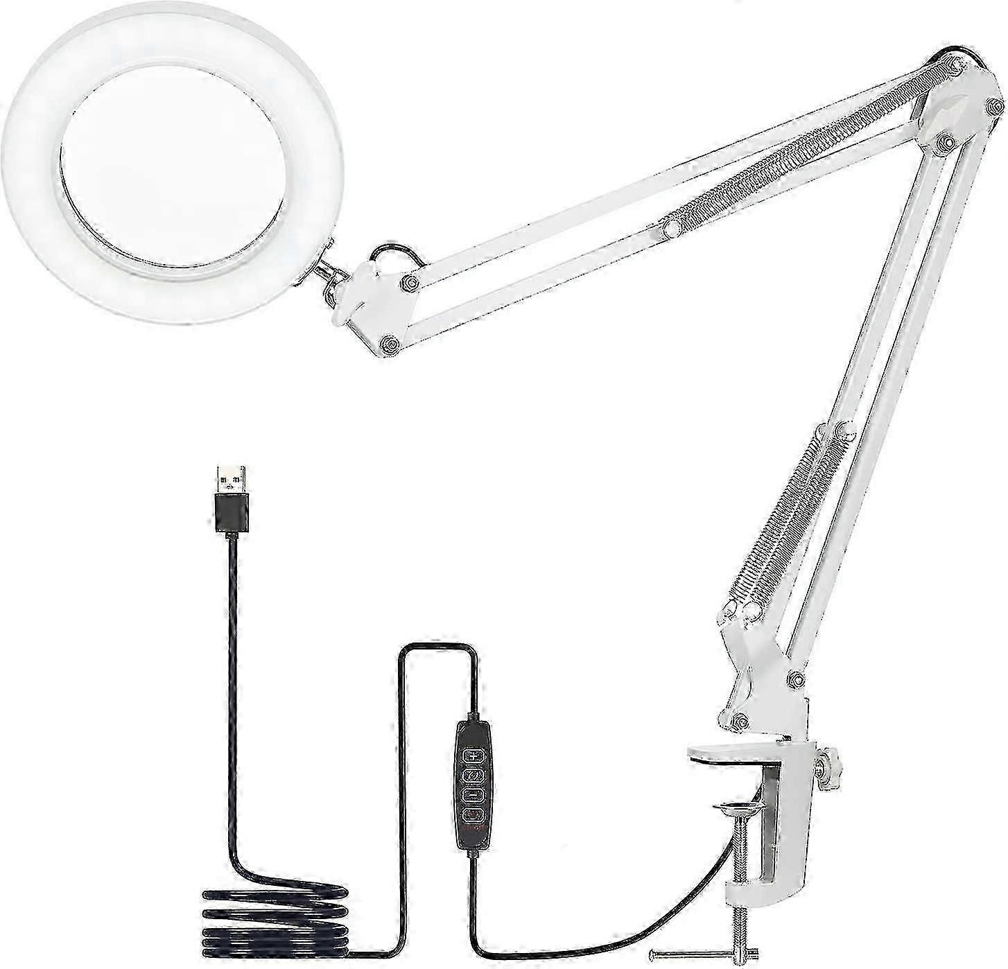 Adjustable 5X USB Magnifying Desk Lamp