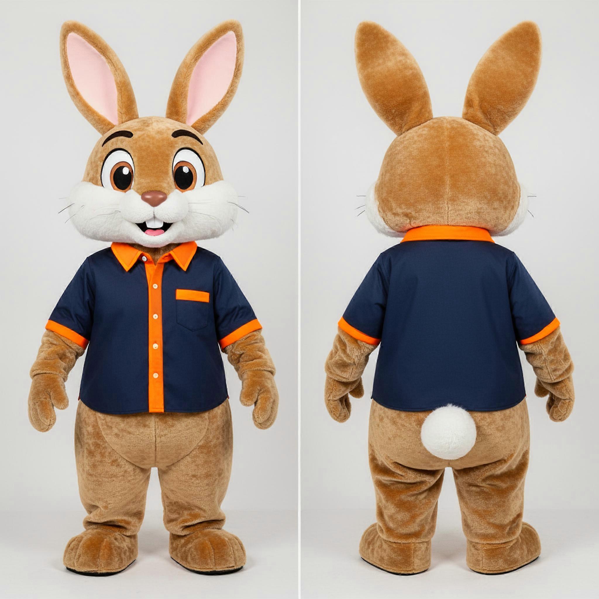 MASTICOT Tan Velvety Wild Rabbit Mascot