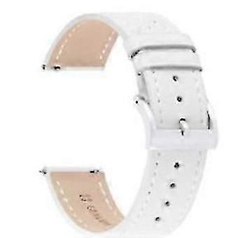White 18mm Dual-Sided Leather Watch Strap. Universal Quick Release Band compatible with Most Smart & Traditional Watches DP