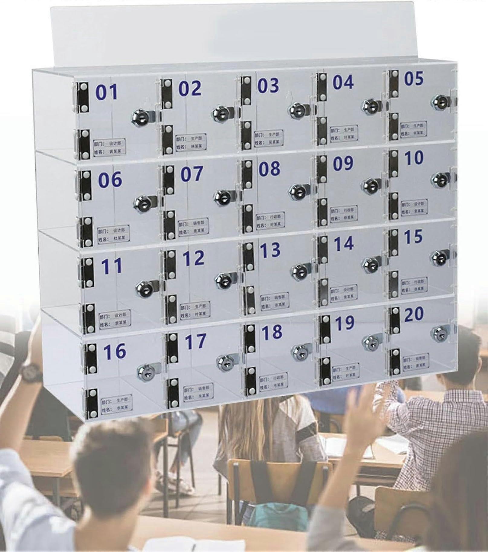 Phone Locker with Transparent Acrylic Design, Numeric Code Locks, Wall Mount Cabinet 1250 Slots