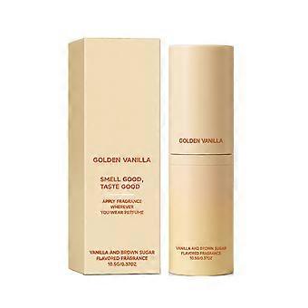 2pcs Vanilla Fragrance Stick, golden, plant-derived extracts added, creamy beige & brown tone, portable, moisturizing, light fresh scent