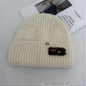 Big head circumference wool hat women's autumn and winter fashion cold hat showing face small versatile ear protection hat warm bag head knitted hat