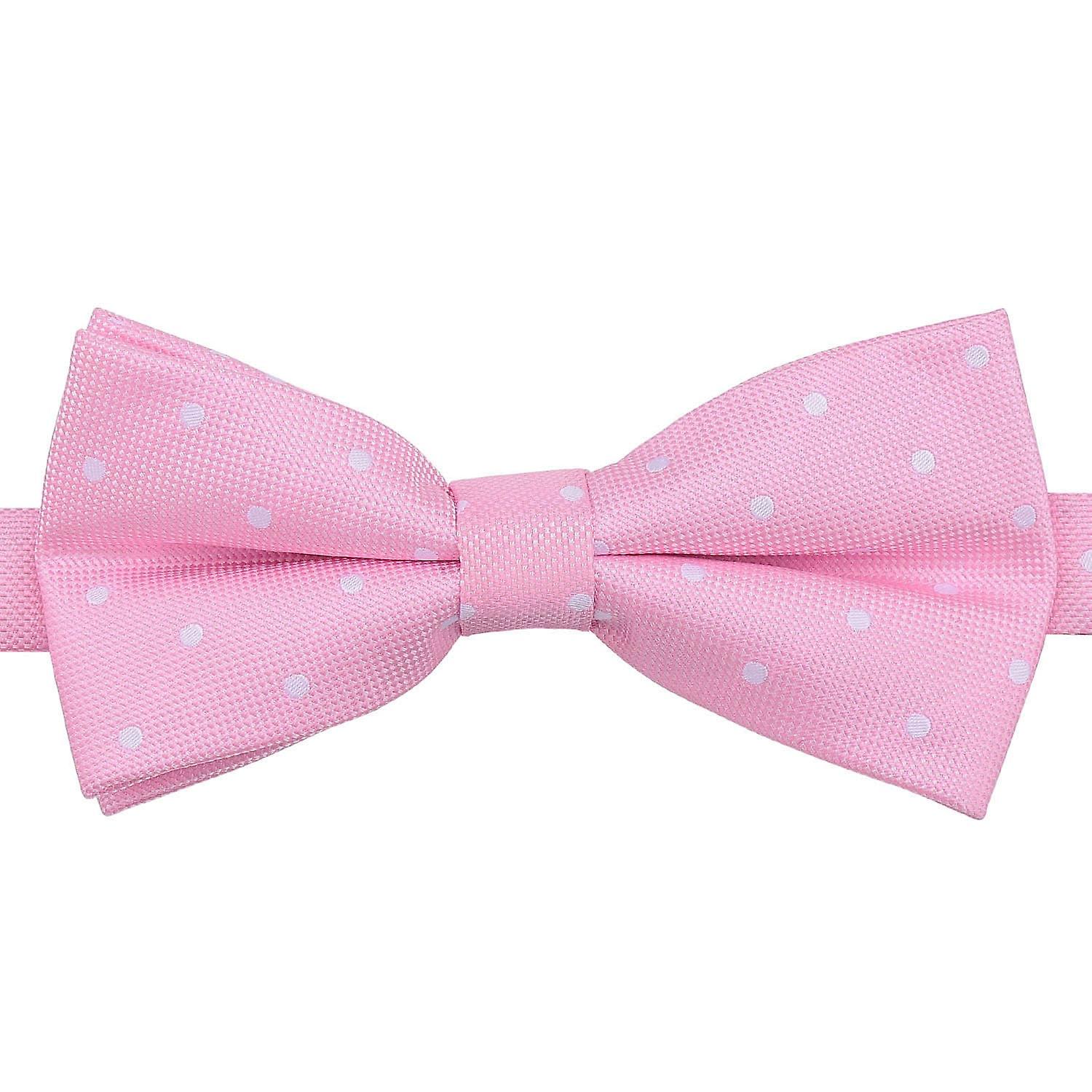 Light Blush Pink Polka Dot Pre-Tied Bow Tie