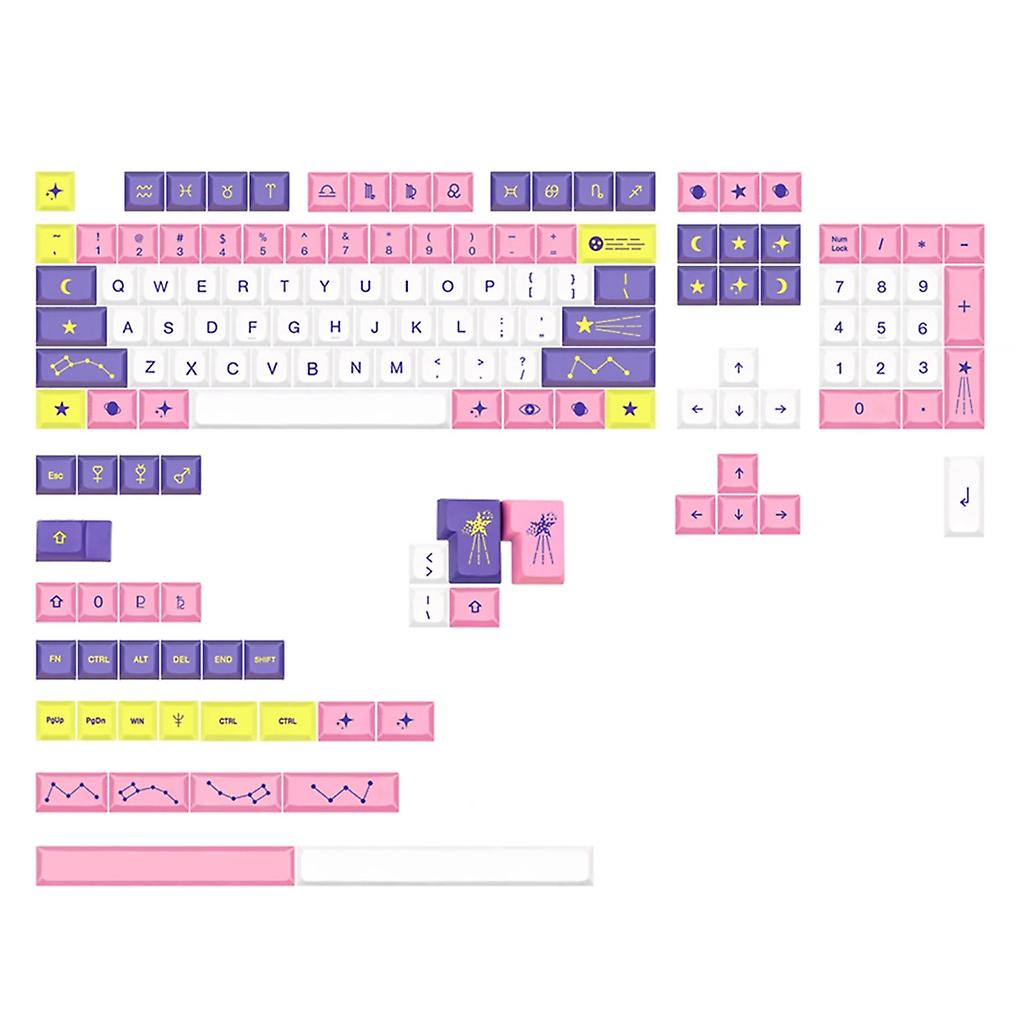 Replacement XDA Key Cap Set 143pcs PBT Heat Sublimation for Mechanical Keyboard