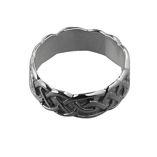 18ct White Gold 6mm Celtic Wedding Ring Size Q