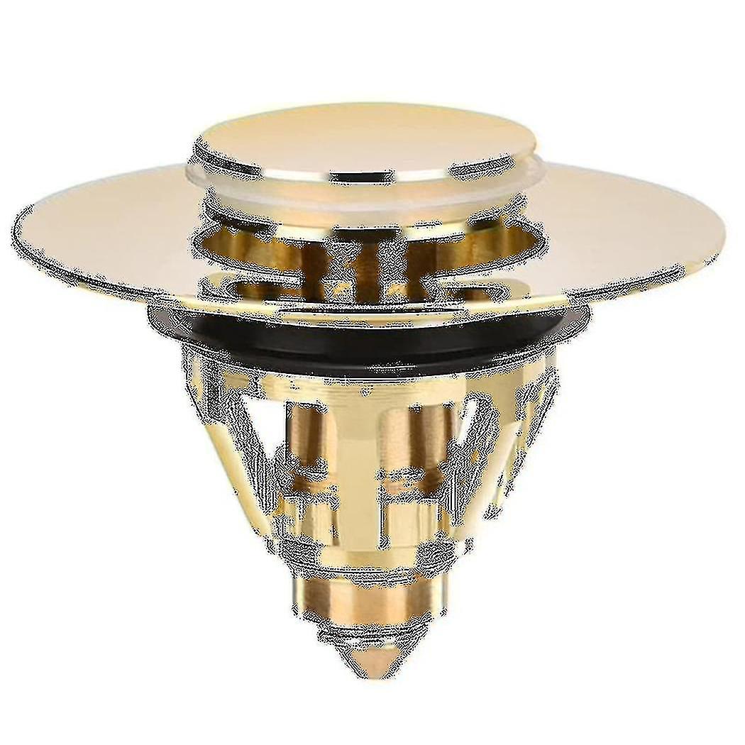 Ablaufgarnitur Waschbecken, Universal Pop-up Ventilstöpsel Spülbecken, Messing Anti-Verstopfungssieb, Waschbeckenstöpsel