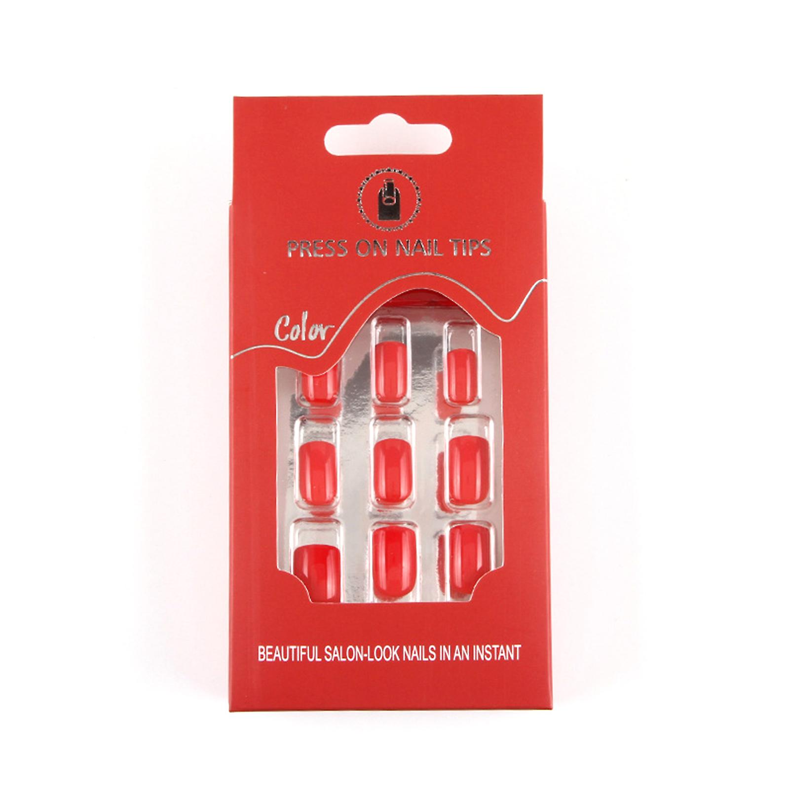 Solid Color Rectangular False Nails Non-fading Press-on Nails